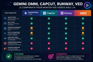 tableau comparatif Gemini CapCut Runway